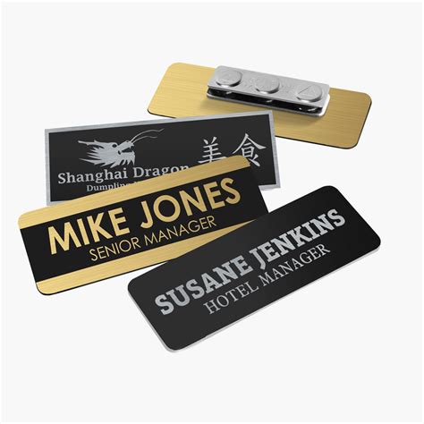 sticker name tags with logo.